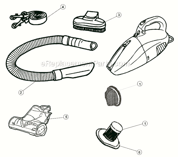 Page A Diagram and Parts List for M08220X  Dirt Devil Hand Vacuum